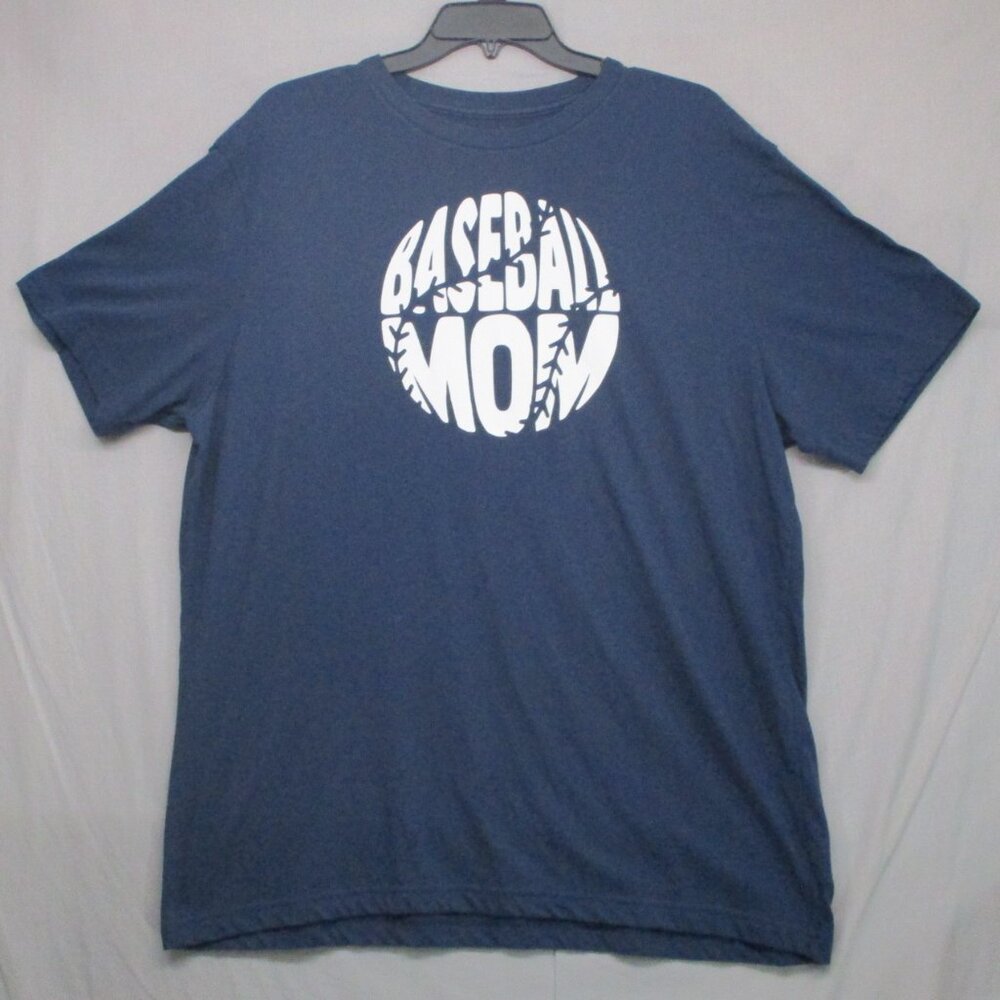 George Baseball Mom Graphic Print‎ T-Shirt Blue Women Size | XL
